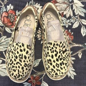 Hey Dude Leopard Print Flats Size 6